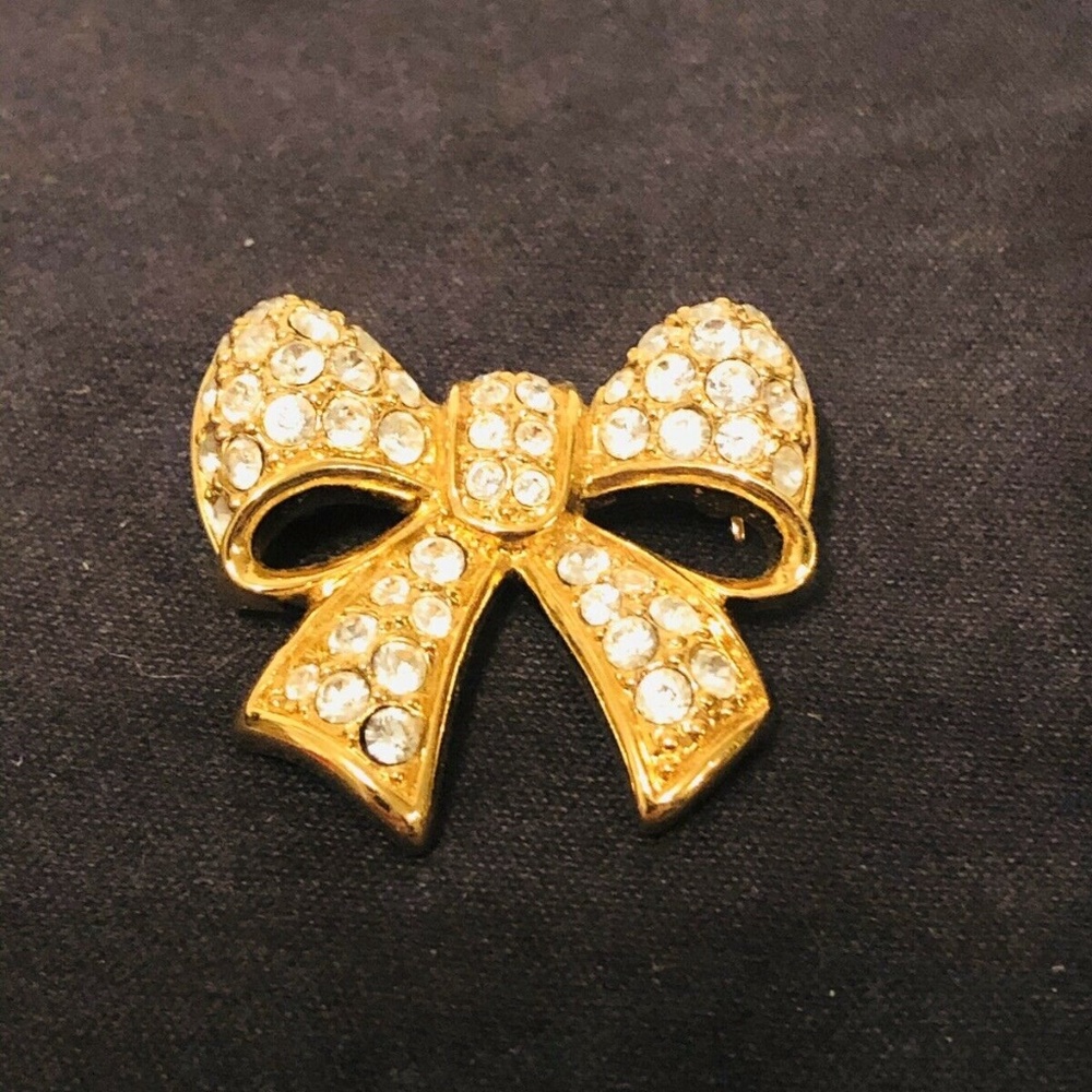Swarovski Swan Signed Bow Pin/Brooch